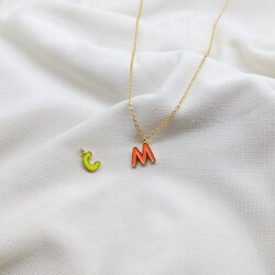 Neon Harfli Kolye