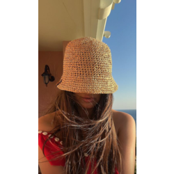 CROCHET BUCKET HAT-LIGHT MANGO