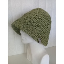 CROCHET RAFFIA BUCKET HAT -GREEN