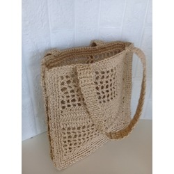 CROCHET STRAW  TOTE BAG- HASIR