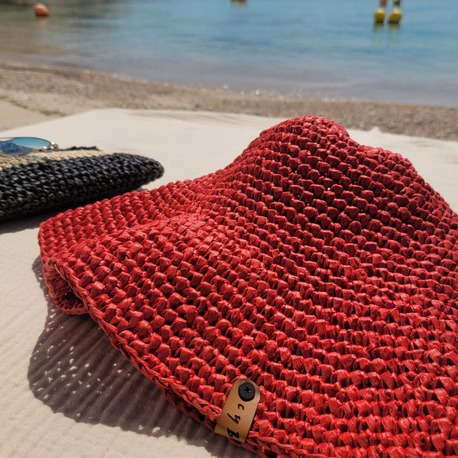 Red Crochet Bucket Hat