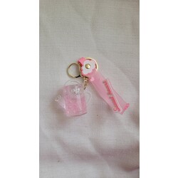 sulu ve ışıklı pembe anahtarlık