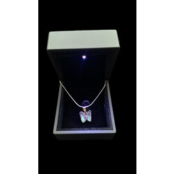Çelik Hologramlı Kelebek Kolye
