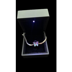 Çelik Hologramlı Kelebek Bileklik