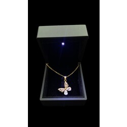 Çelik Gold Taşlı Kelebek Kolye 