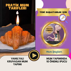Pratik Mum Tarifleri 6 - Vanilyalı Kruvasan Mum Yapımı (10 ÖNEMLİ İPUCU HEDİYELİ)