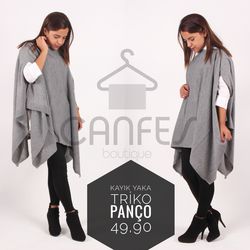 KAYIK YAKA TRİKO PANÇO