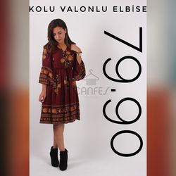 VALONLU KOL ELBİSE