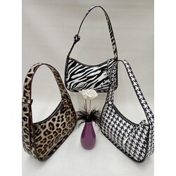 Zebra ve leopar desenli kol çantası