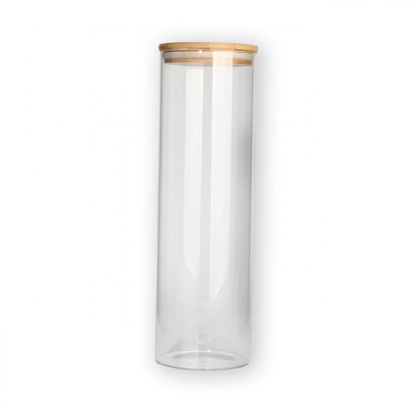 Bambu Kapaklı Borosilikat Cam Kavonoz 2000 ml