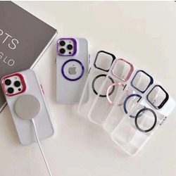 Apple IPhone Renkli Kamera Çıkıntılı Magsafe Destekli Şeffaf Kılıf