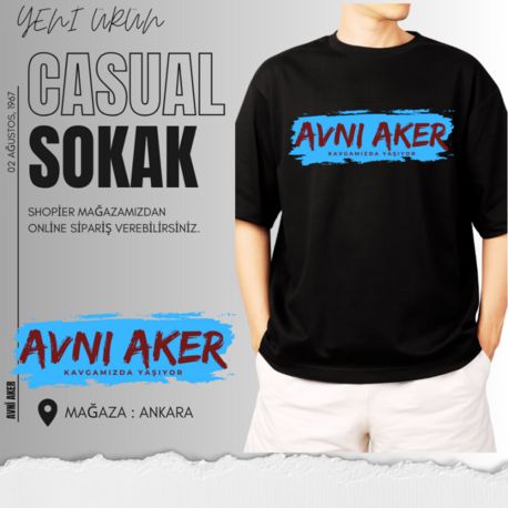 ''Avni Aker Kavgamızda Yaşıyor - Siyah Tshirt "