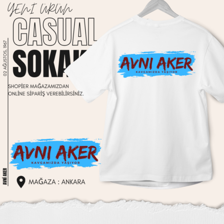 ''Avni Aker Kavgamızda Yaşıyor - Beyaz Tshirt ''