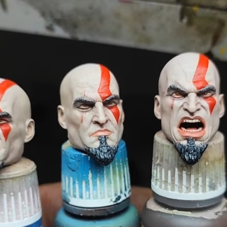 3 PCS young Kratos Heads for sigma toys 