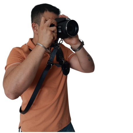 Siyah Renk Fotoğraf Makinesi Tek Taraflı Omuz Askısı