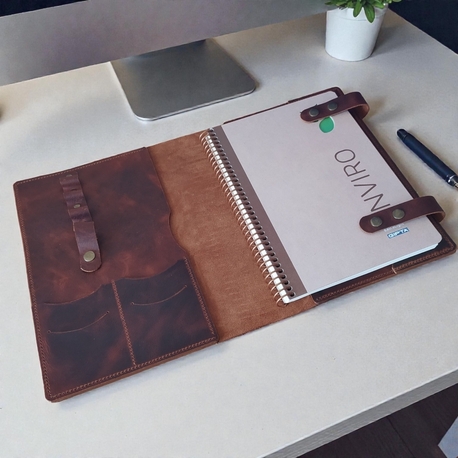 A4 organizer hakiki deriden el yapımı