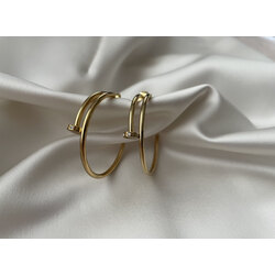 Tasarım Gold Halka Küpe