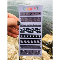 Siyah - Gri Tape Sticker 