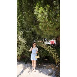 Tensel Denim Detaylı Tulum