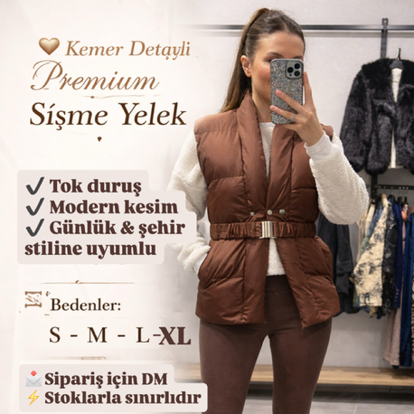 Kahve şişme yelek