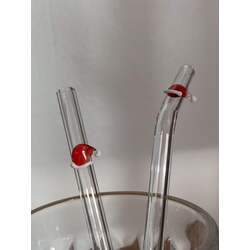 Noel Şapkalı Cam Pipet