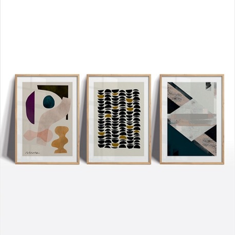 Renkli Soyut Sanat Çerçeveli Tablo Seti