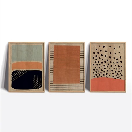 Geometrik ve Modern Sanat Çerçeveli Tablo Seti