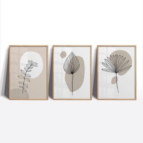 Minimalist Bitki Çizimleri Çerçeveli Tablo Seti