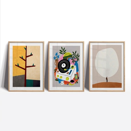 Geometrik ve Minimalist Sanat Çerçeveli Tablo Seti