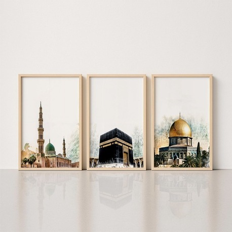 islami set ahşap çerçeveli tablo set BDK0508