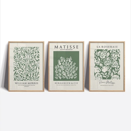 William Morris Dallı Yapraklı Çerçeveli Tablo
