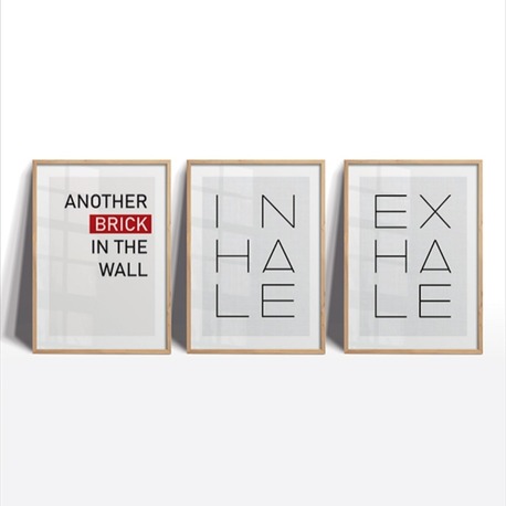 Minimalist Tipografi Çerçeveli Tablo Seti