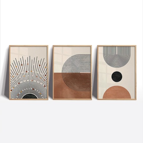 Geometrik Sanat: Minimalist Üçlü Tablo Seti