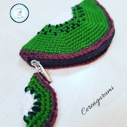 AMİGURUMİ KİVİ ORGANİK CÜZDAN