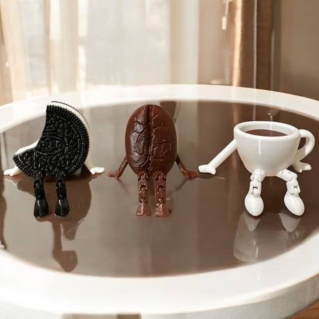 Isırılmış Oreo Kurabiye, Kahve Fincanı ve Kahve Çekirdeği 3'lü Dekor Seti