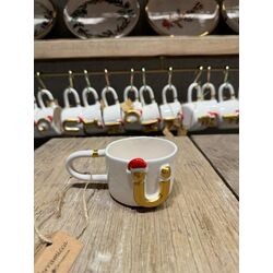 NOEL ŞAPKALI HARFLİ MUG 