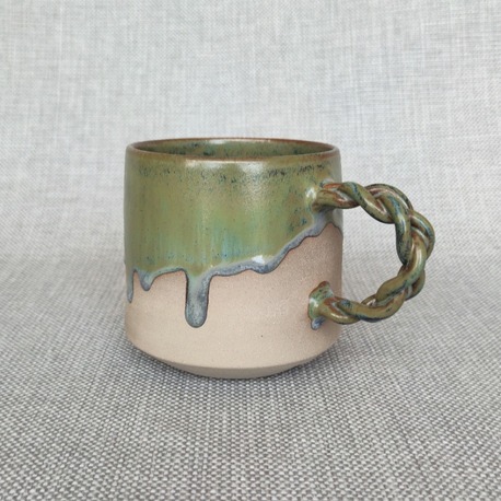 Yeşil Örgü Kulplu Stoneware Mug