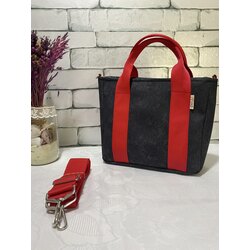 Siyah Mini Çanta Kırmızı Askı 
