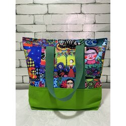 Büyük Boy Frida Kahlo Yeşil Çanta 