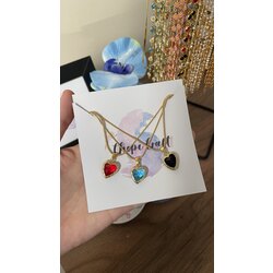 ZİRKON TAŞLI KALP KOLYE 