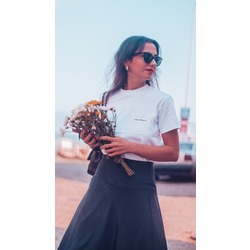 Bisiklet Yaka Baskılı Chérina Tshirt 