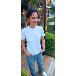 Bisiklet Yaka Baskısız Chérina Tshirt 