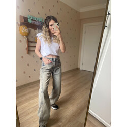 ZR Model BEJ ESKİTMELİ DİKİŞ DETAYLI BAGGY JEAN