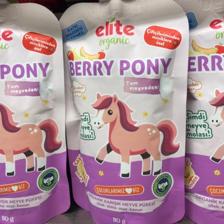 Organik Berry Pony Karışık Meyve Püresi 110 g