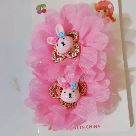 Pembe tüllü ayıcıklı toka 