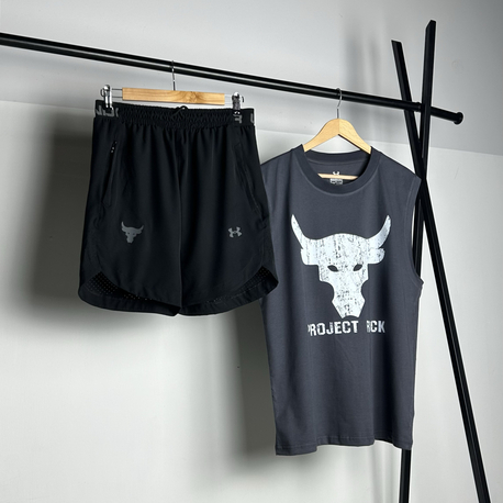 Buffalo Anthracite Cotton Sleeveless T-shirt & Rank G2 Micro Shorts Combin  |  1033