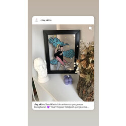 kişisel fotoğraflı çerçeveli 15x21 pleksi