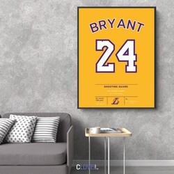 Kobe Bryant Poster, Dijital Baskı, Çerçeveli Tablo, 