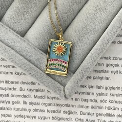 Çelik Tarot Kolye The Sun Gold