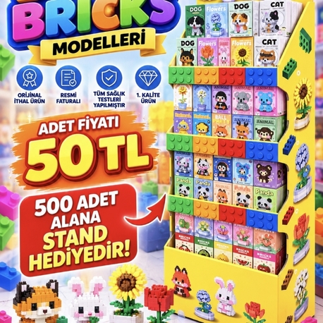 240 adet stand hediyeli İTHAL ORJİNAL BÜYÜK BRİCKS 